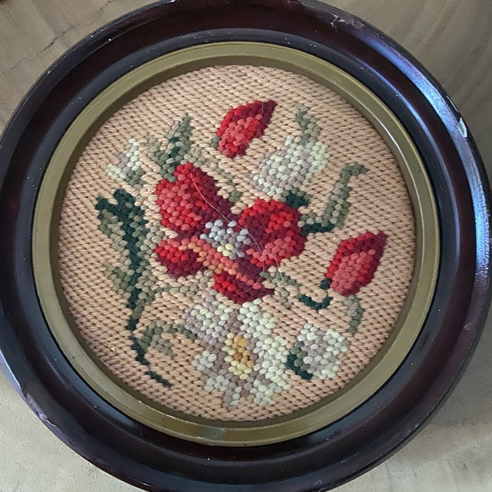 Embroidery framed art